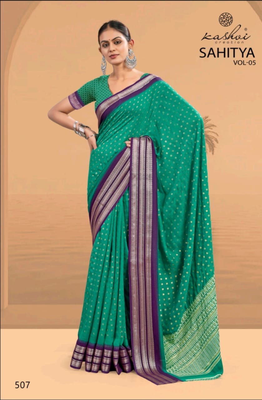 Sahitya Vol 5 By Kashvi Dull Moss Wedding Wear Sarees Wholesale In India
